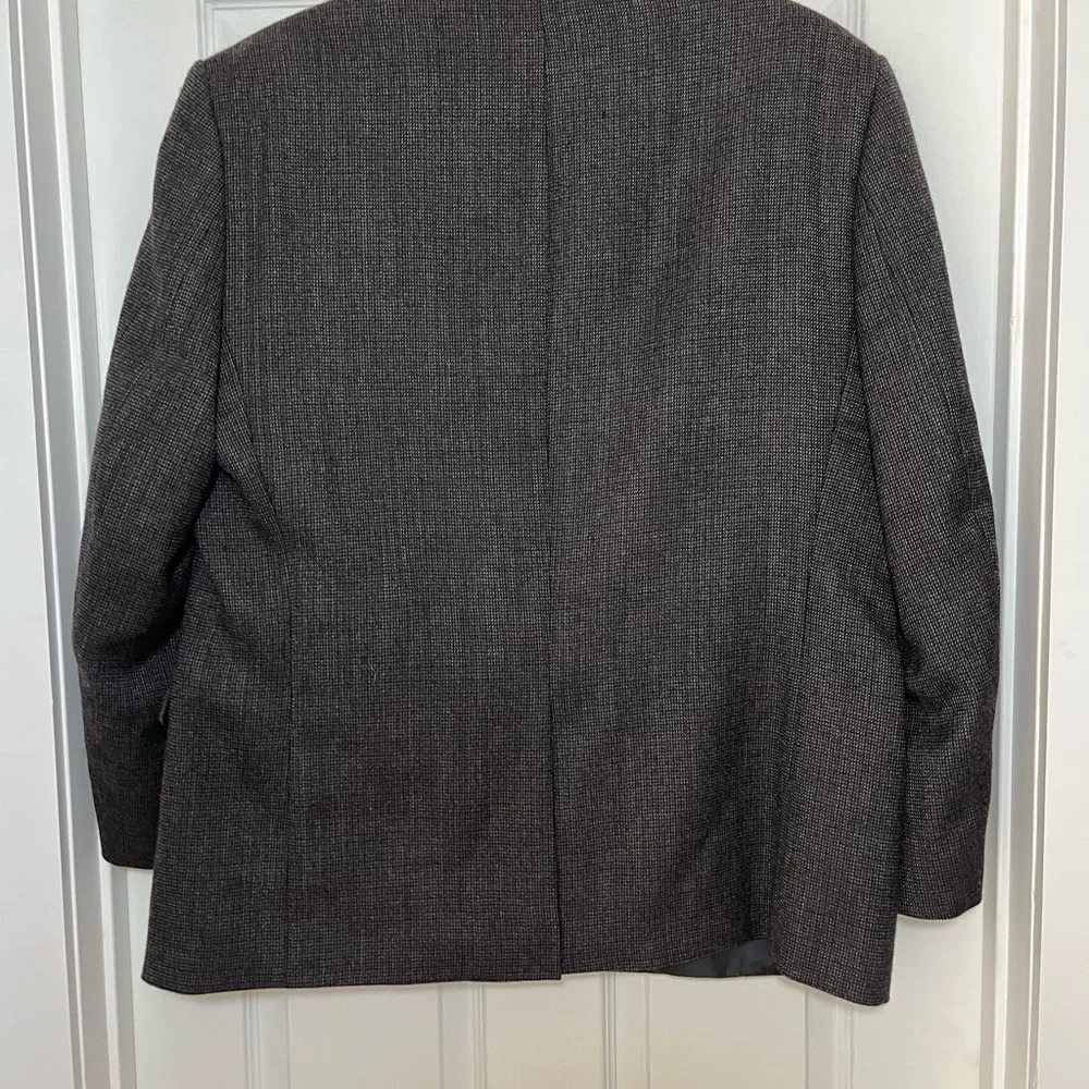 Lauren Ralph Lauren Black and Chocolate Wool Tweed Blazer